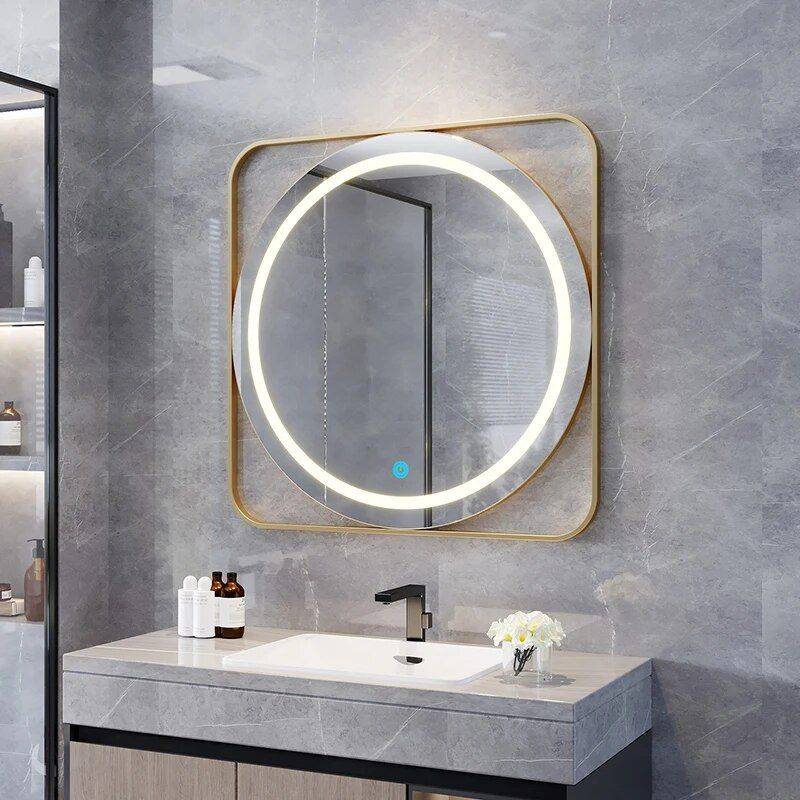 Modern Round LED Illuminated Bathroom Mirror - Fogless Touch Control, 8 ...